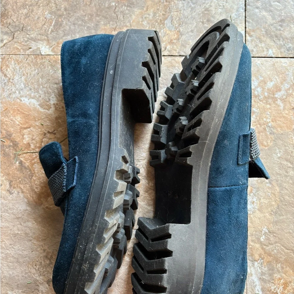 Bella Vita Navy Loafers with Studded Detail - Picture 4 of 5